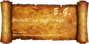Borbély Györgyi névjegykártya