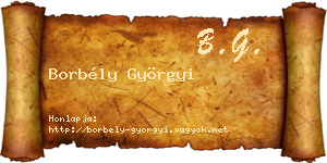 Borbély Györgyi névjegykártya